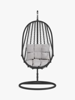 John Lewis Chevron Garden Hanging Seat, Black/Grey