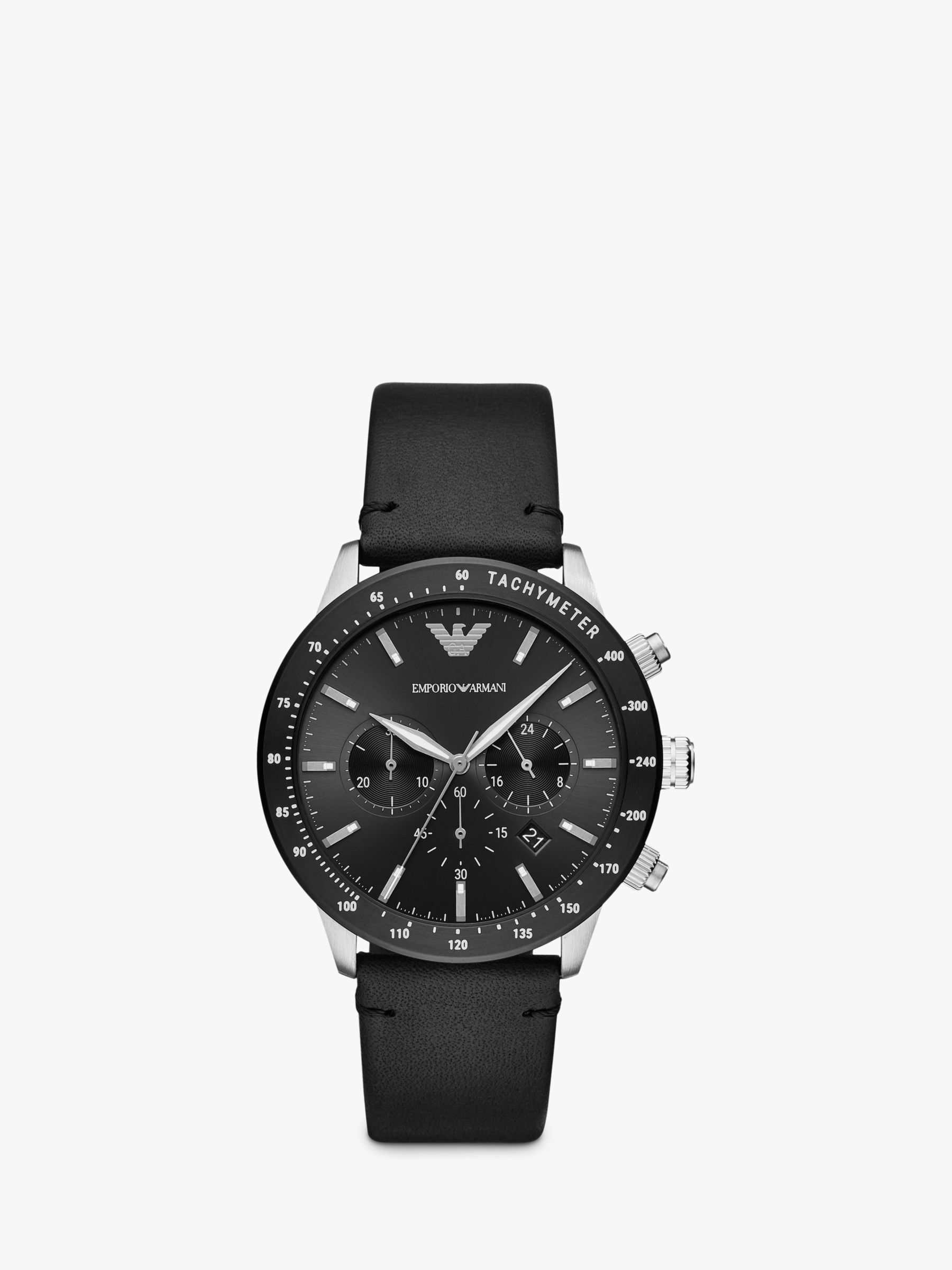 Emporio Armani AR11243 Men's Chronograph Date Leather Strap Watch ...