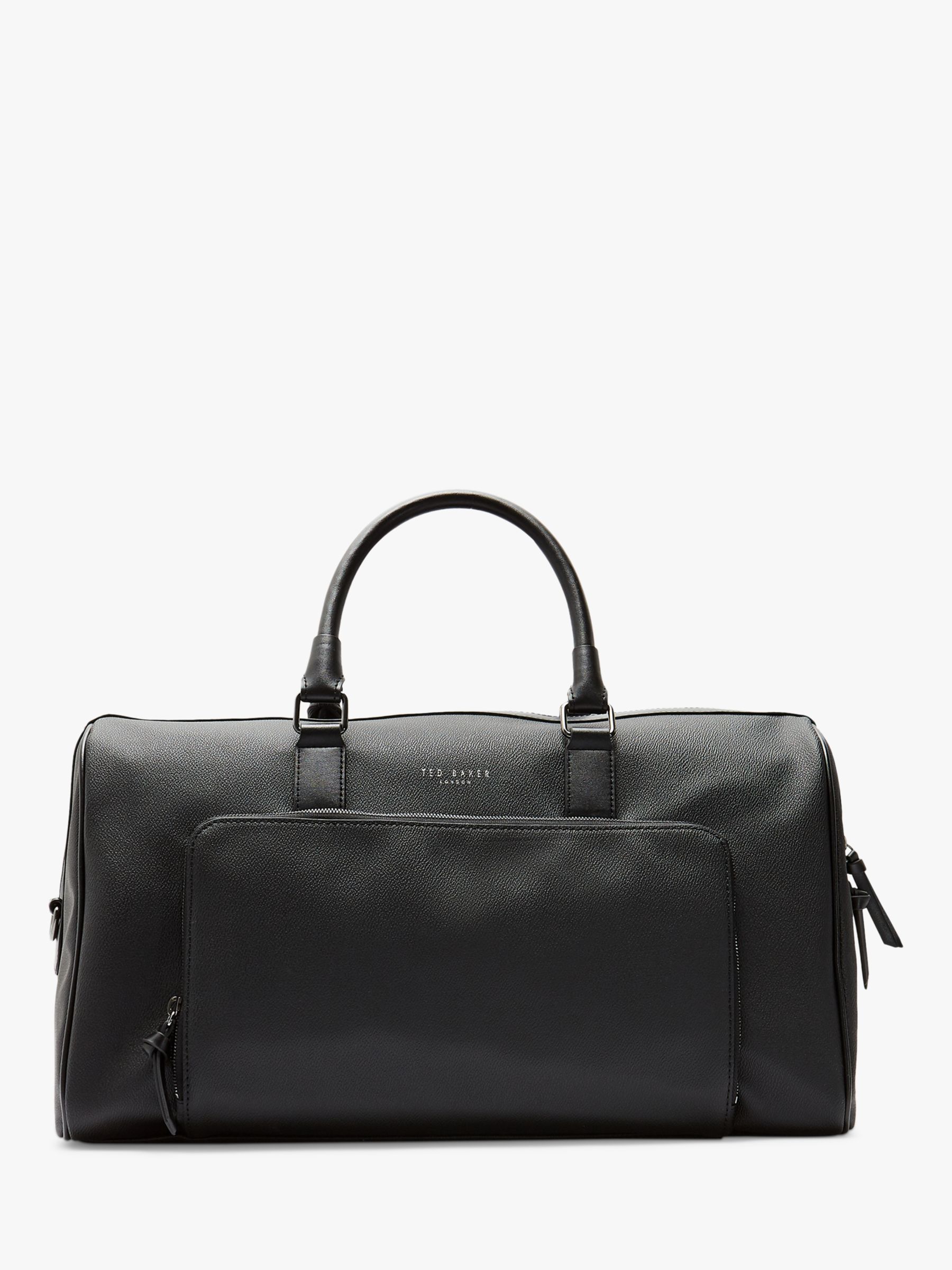 black leather holdall