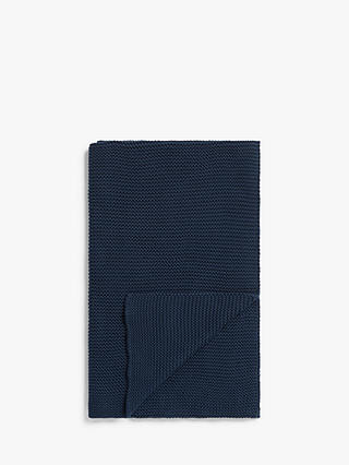 little home at John Lewis Addison Knitted Throw, Midnight Blue