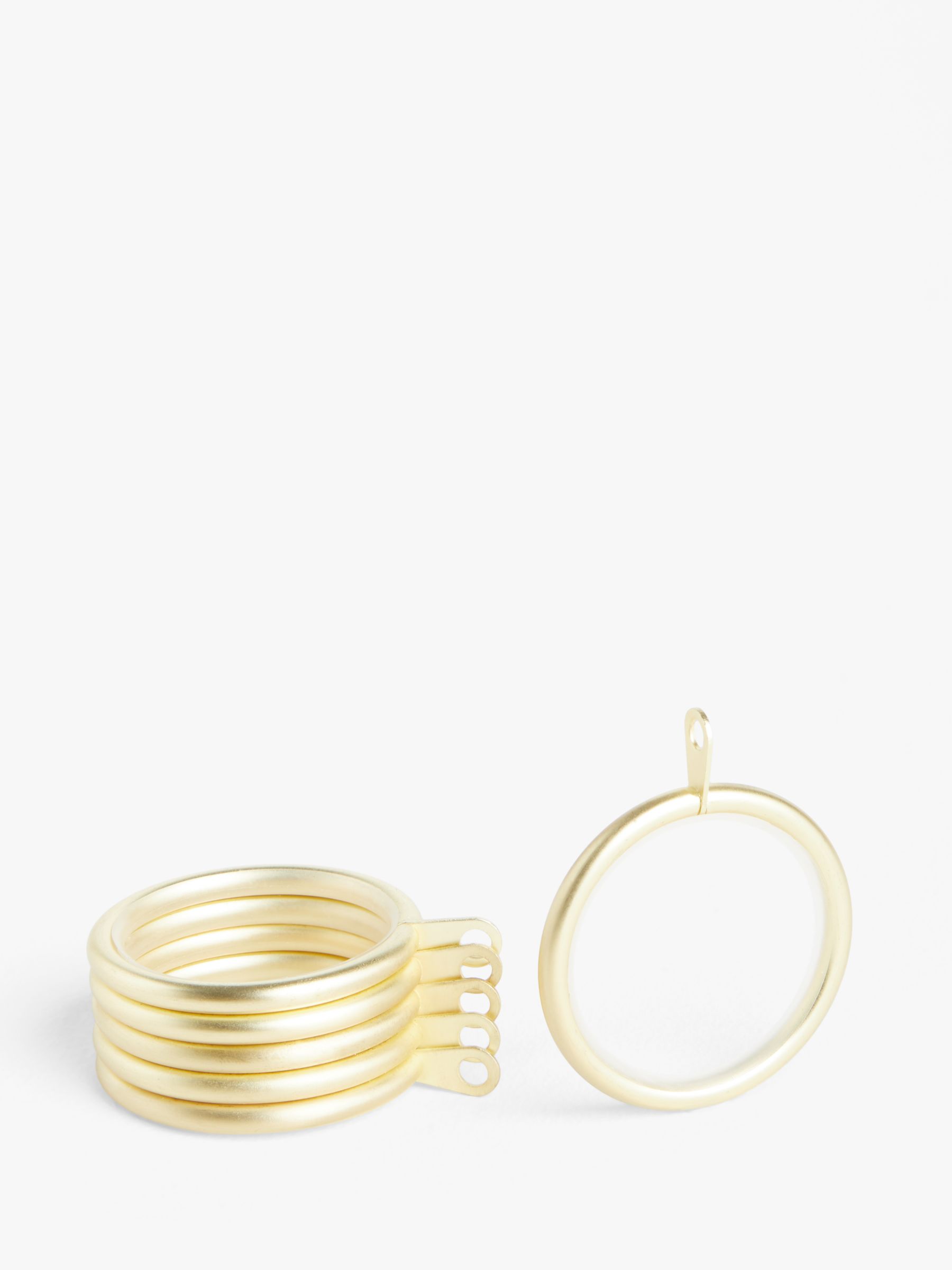 John Lewis Partners Satin Gold Curtain Rings Pack Of 6 Dia 28mm At John Lewis Partners