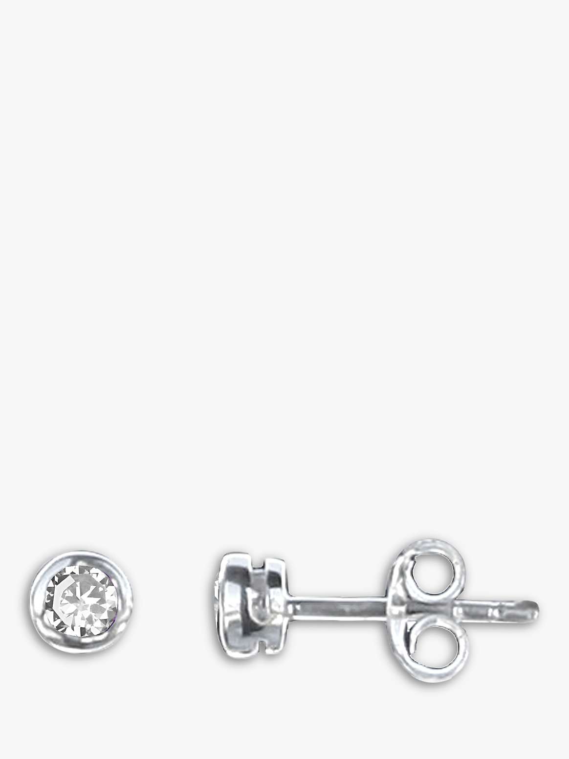 Buy Nina B Sterling Silver Cubic Zirconia Small Stud Earrings, Clear Online at johnlewis.com