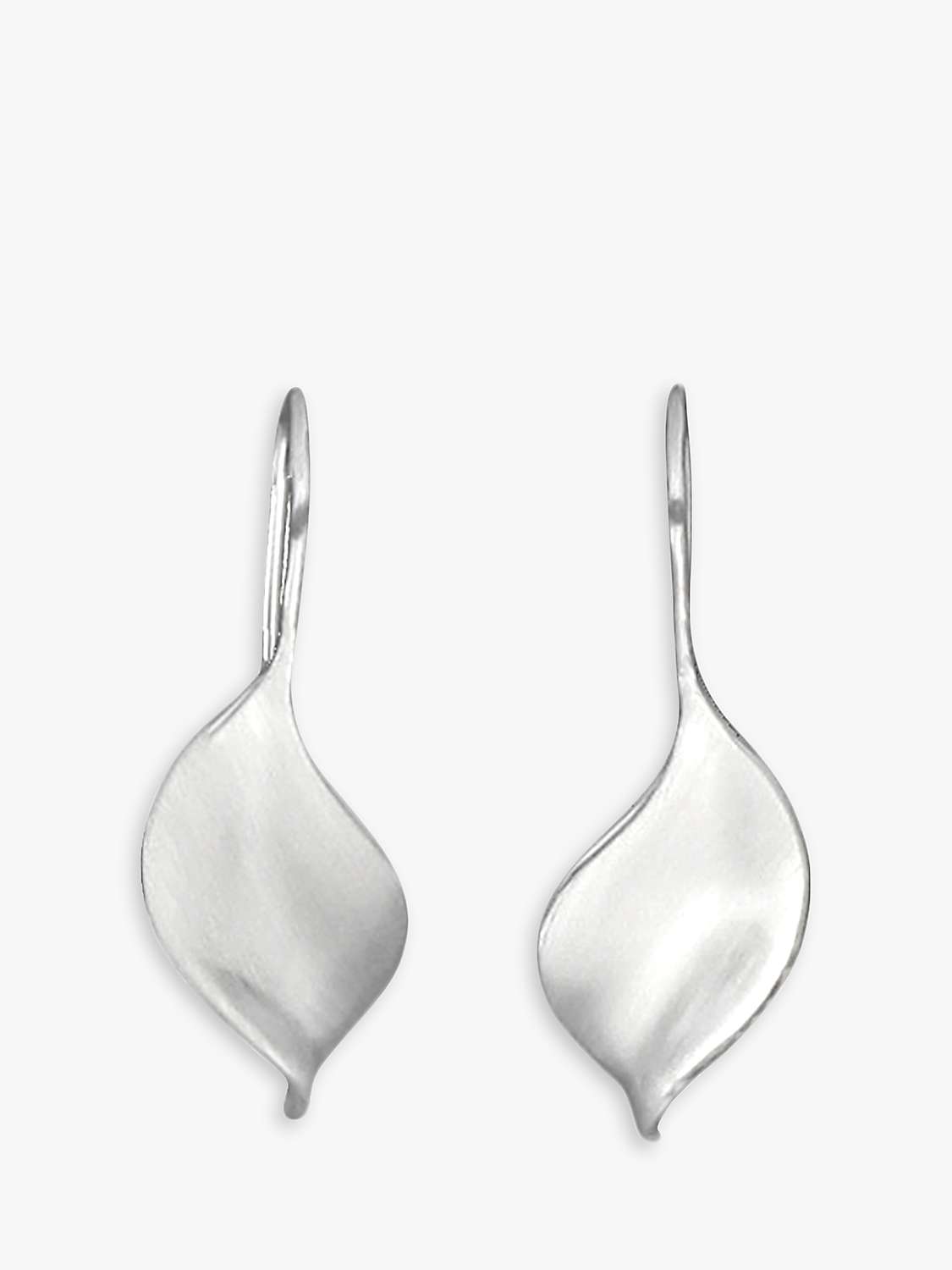Buy Nina B Leaf Hook Drop Earrings, Silver Online at johnlewis.com