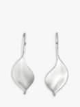 Nina B Leaf Hook Drop Earrings, Silver