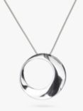 Nina B Open Circle Pendant Necklace, Silver