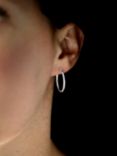 Nina B Sterling Silver Oval Hoop Earrings, Silver