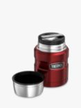 Thermos King Food Flask, Stainless Steel, 470ml, Red/Silver