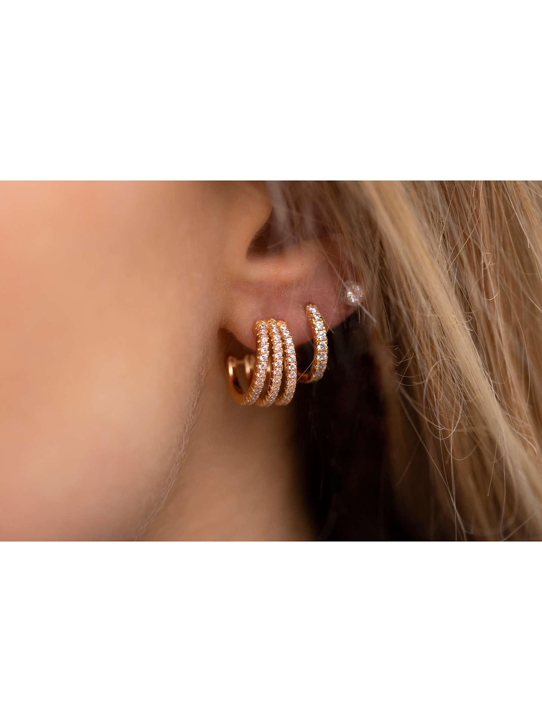 Buy Sif Jakobs Jewellery Ellera Medio Medium Cubic Zirconia Hoop Earrings Online at johnlewis.com