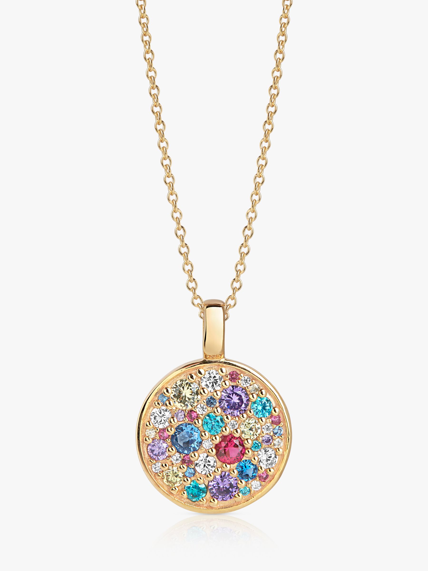 Sif Jakobs Jewellery Cubic Zirconia Round Pendant Necklace, Gold/Multi ...