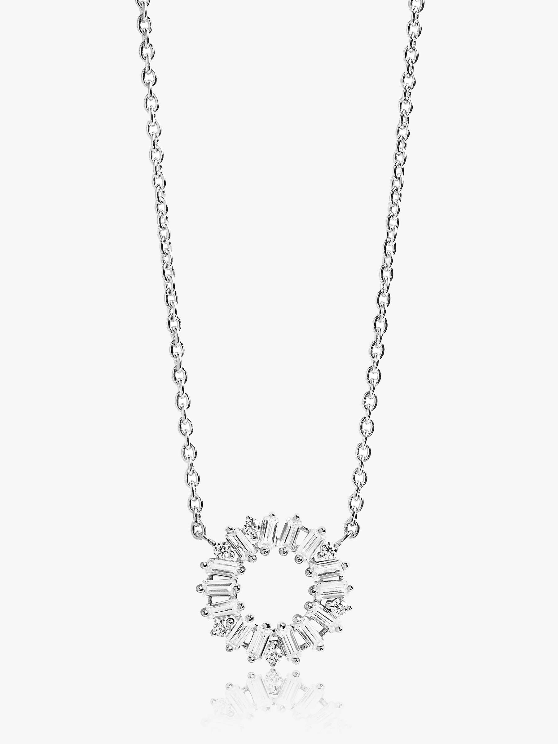Buy Sif Jakobs Jewellery Cubic Zirconia Round Pendant Necklace, Silver Online at johnlewis.com