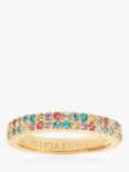Sif Jakobs Jewellery Double Row Cubic Zirconia Band Ring, Gold/Multi