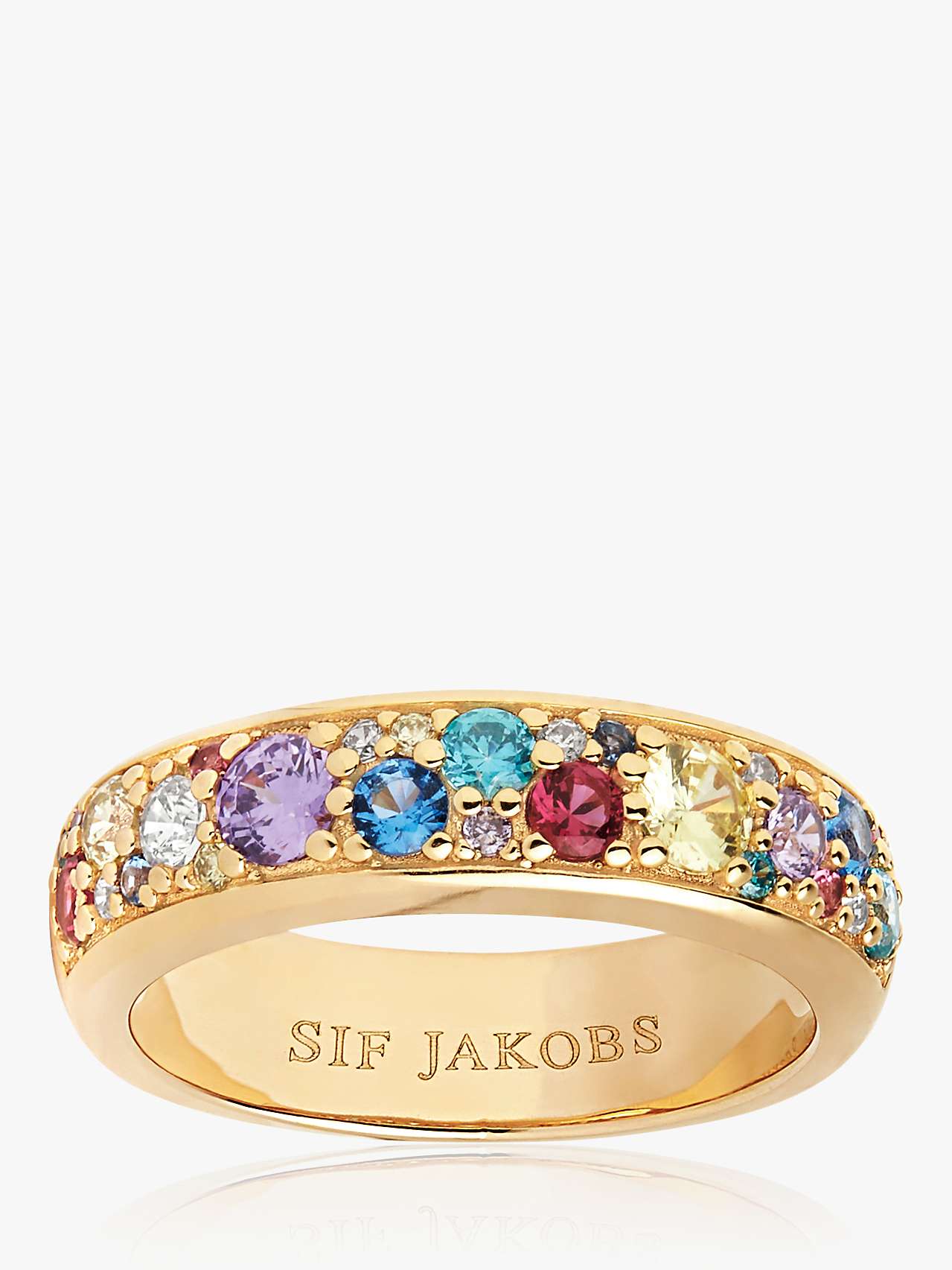 Buy Sif Jakobs Jewellery Cubic Zirconia Wide Band Ring, Gold/Multi Online at johnlewis.com