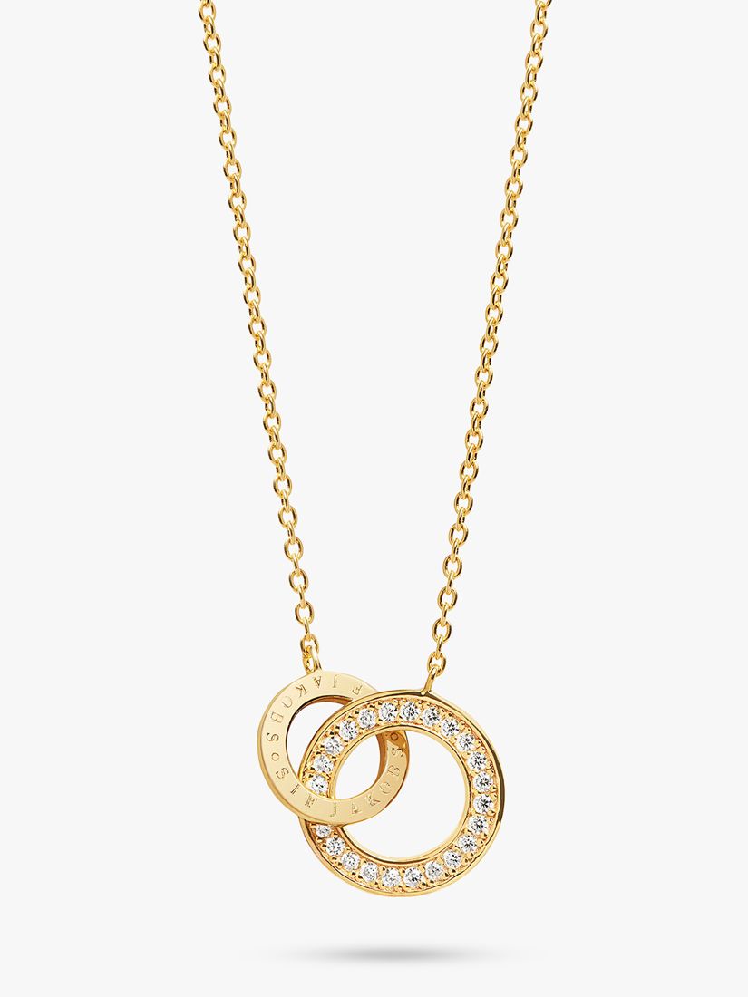 Sif Jakobs Jewellery Cubic Zirconia Interlinked Ring Pendant Necklace Gold At John Lewis And Partners 