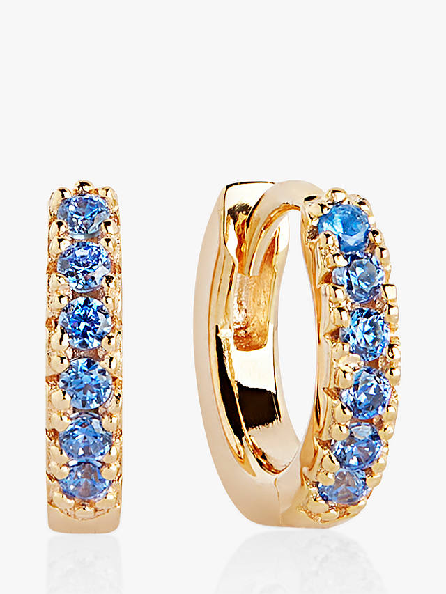 Sif Jakobs Jewellery Ellera Piccolo Cubic Zirconia Hoop Earrings, Gold/Blue