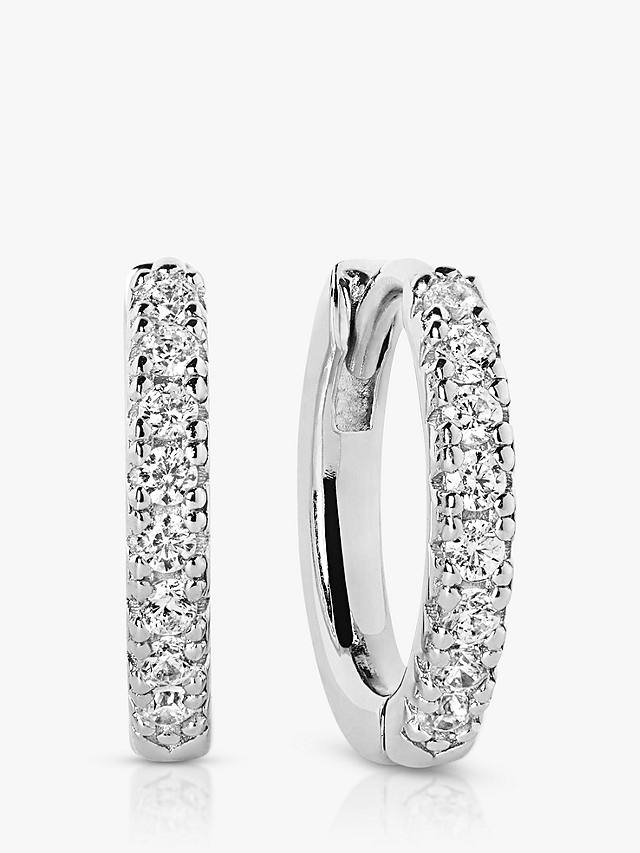 Sif Jakobs Jewellery Ellera Medio Medium Cubic Zirconia Hoop Earrings, Silver