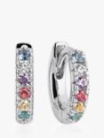 Sif Jakobs Jewellery Ellera Piccolo Cubic Zirconia Hoop Earrings, Silver/Multi