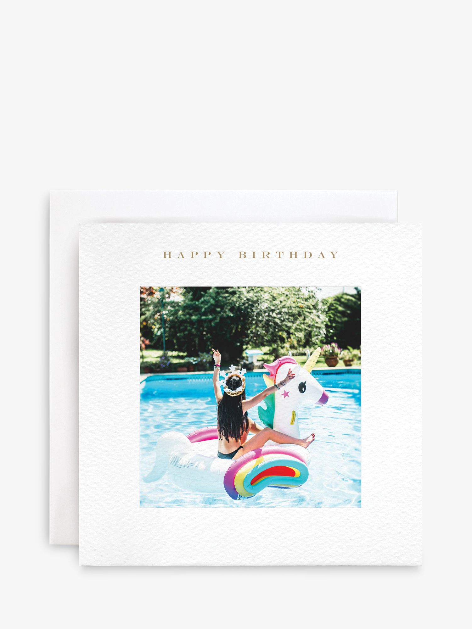 Susan O'Hanlon Pool Unicorn Birthday Card