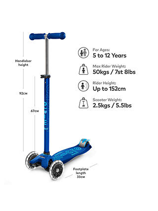 Micro Scooters Maxi Deluxe LED Scooter, Navy