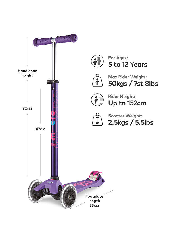 Micro Scooters Maxi Deluxe LED Scooter, Purple