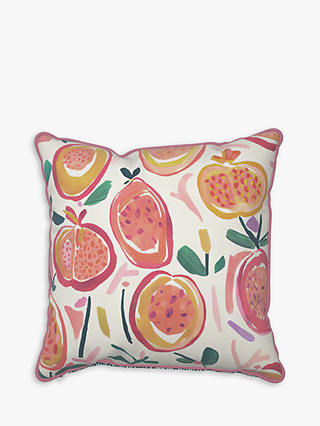John Lewis & Partners Garden Pomegranate Revesible Cushion, 43 x 43cm, Pink/Multi