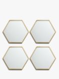 John Lewis Hexagonal Mirror Coasters, Set of 4, Brass