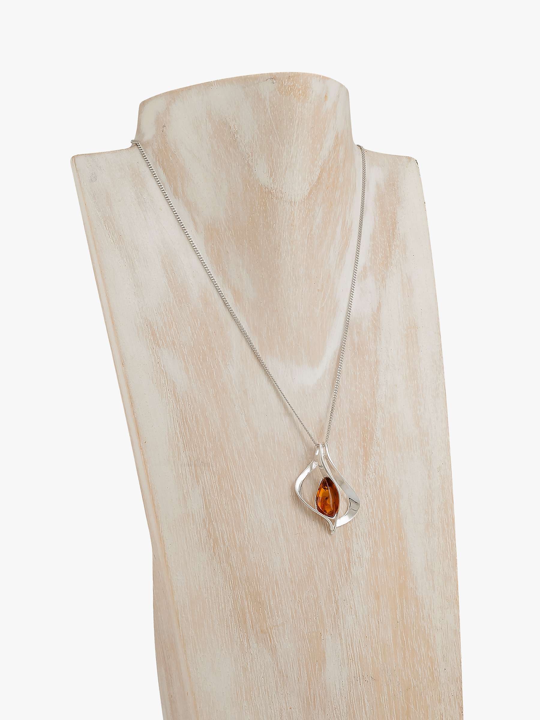 Buy Be-Jewelled Baltic Pendant Necklace, Silver/Cognac Online at johnlewis.com