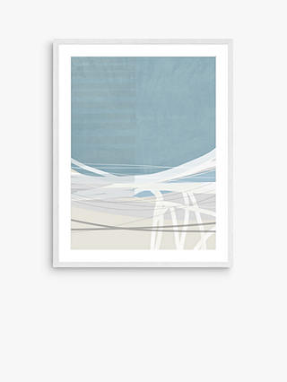 Adrian Bradbury - Bay 30 Wood Framed Print & Mount, 82 x 62cm, Light Blue