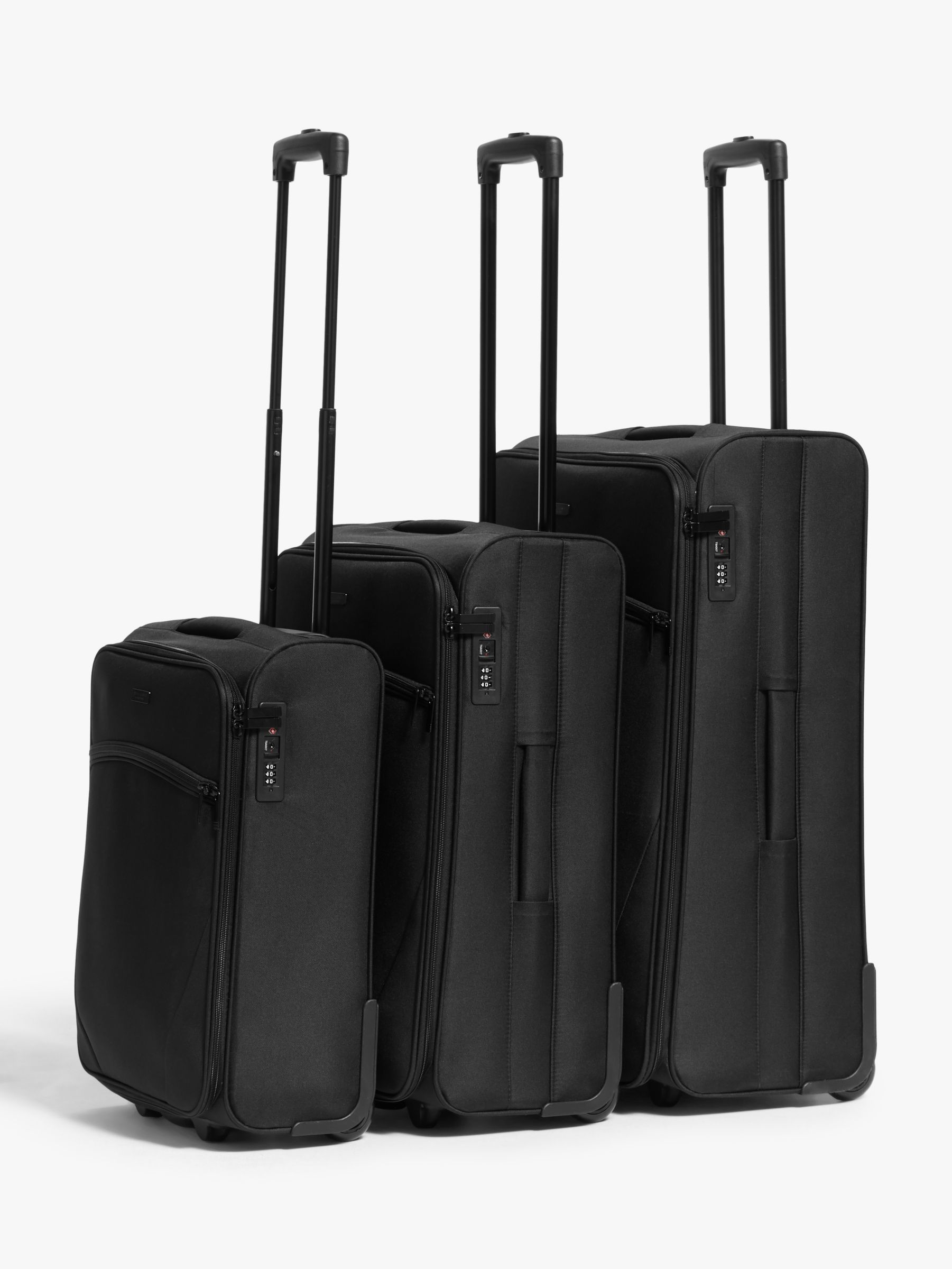John Lewis & Partners Cannes 63cm 2-Wheel Medium Suitcase, Black at John Lewis & Partners
