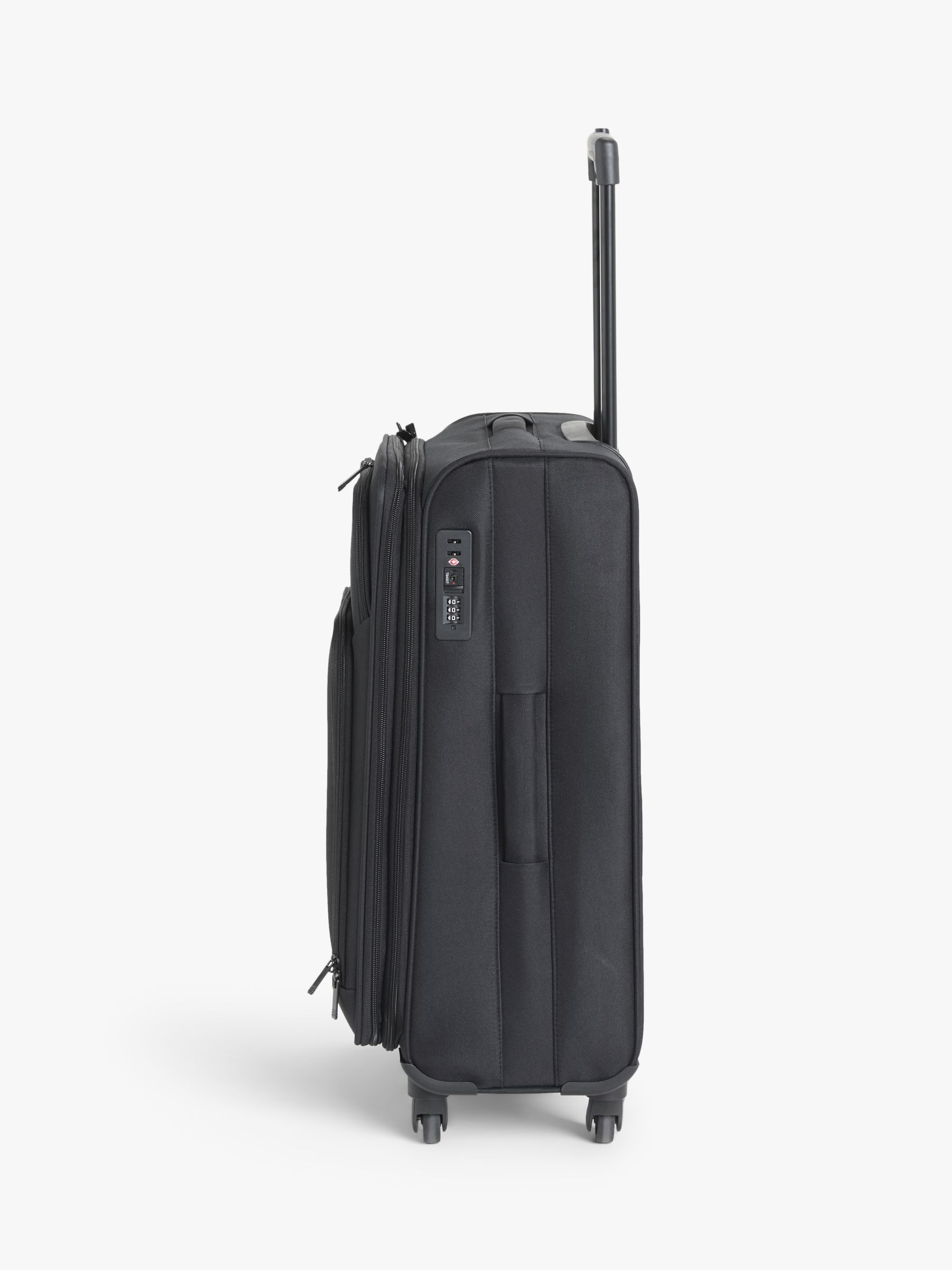 John Lewis & Partners Melbourne 66cm 4-Wheel Medium Suitcase, Black at John Lewis & Partners