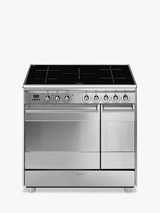 Smeg SSK92IMX8 90cm Electric Range Cooker, A Energy Rating, Stainless Steel