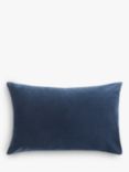 John Lewis Rectangular Cotton Velvet Cushion, Navy