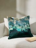 John Lewis Alba Abstract Cushion, Green / Multi
