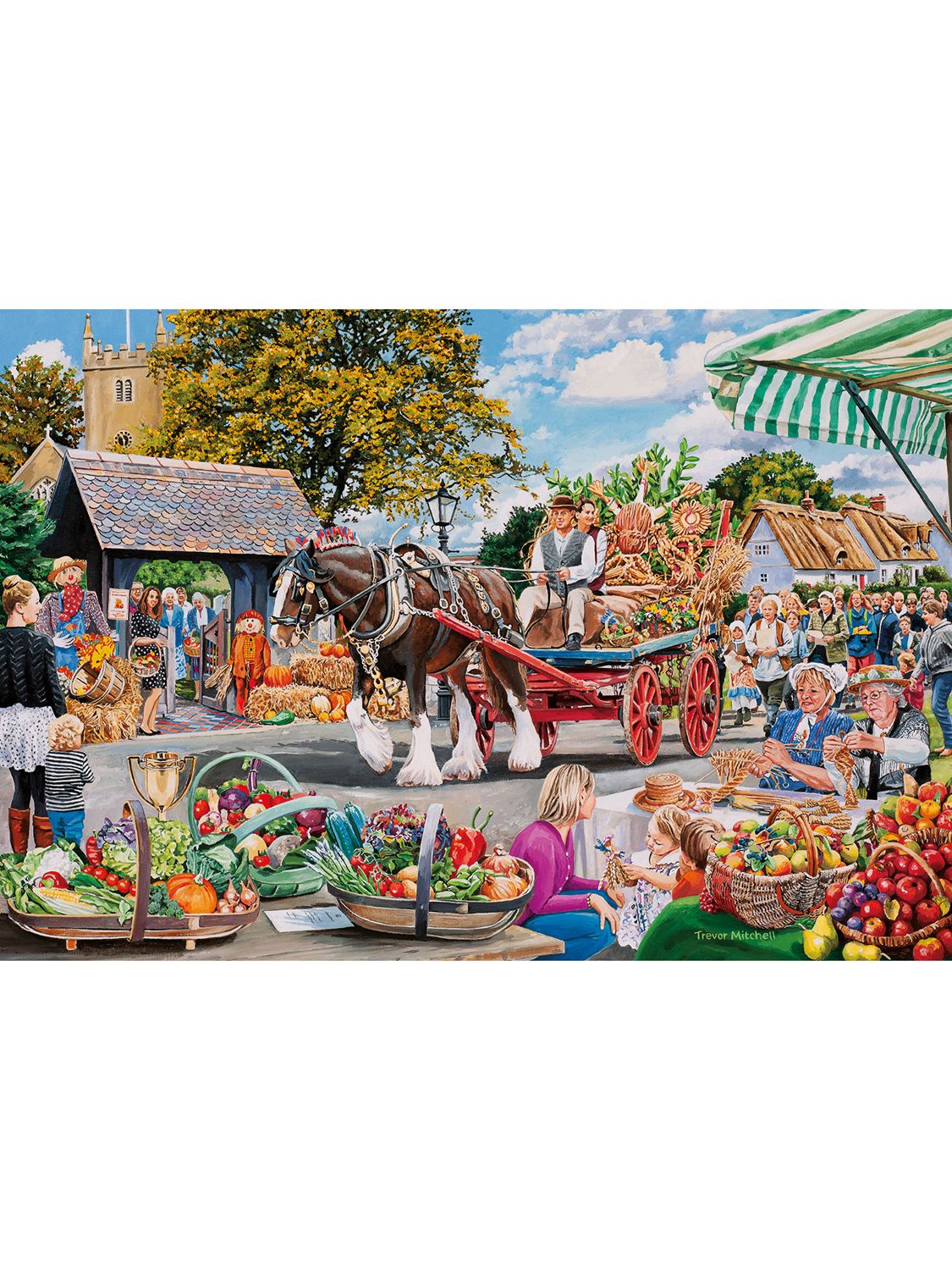 Gibsons Village Celebrations 500 Piece Jigsaw Puzzle, Set of 4 at John