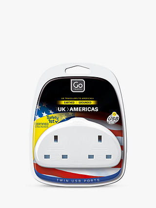 Go Travel Duo USB UK to USA Travel Adaptor