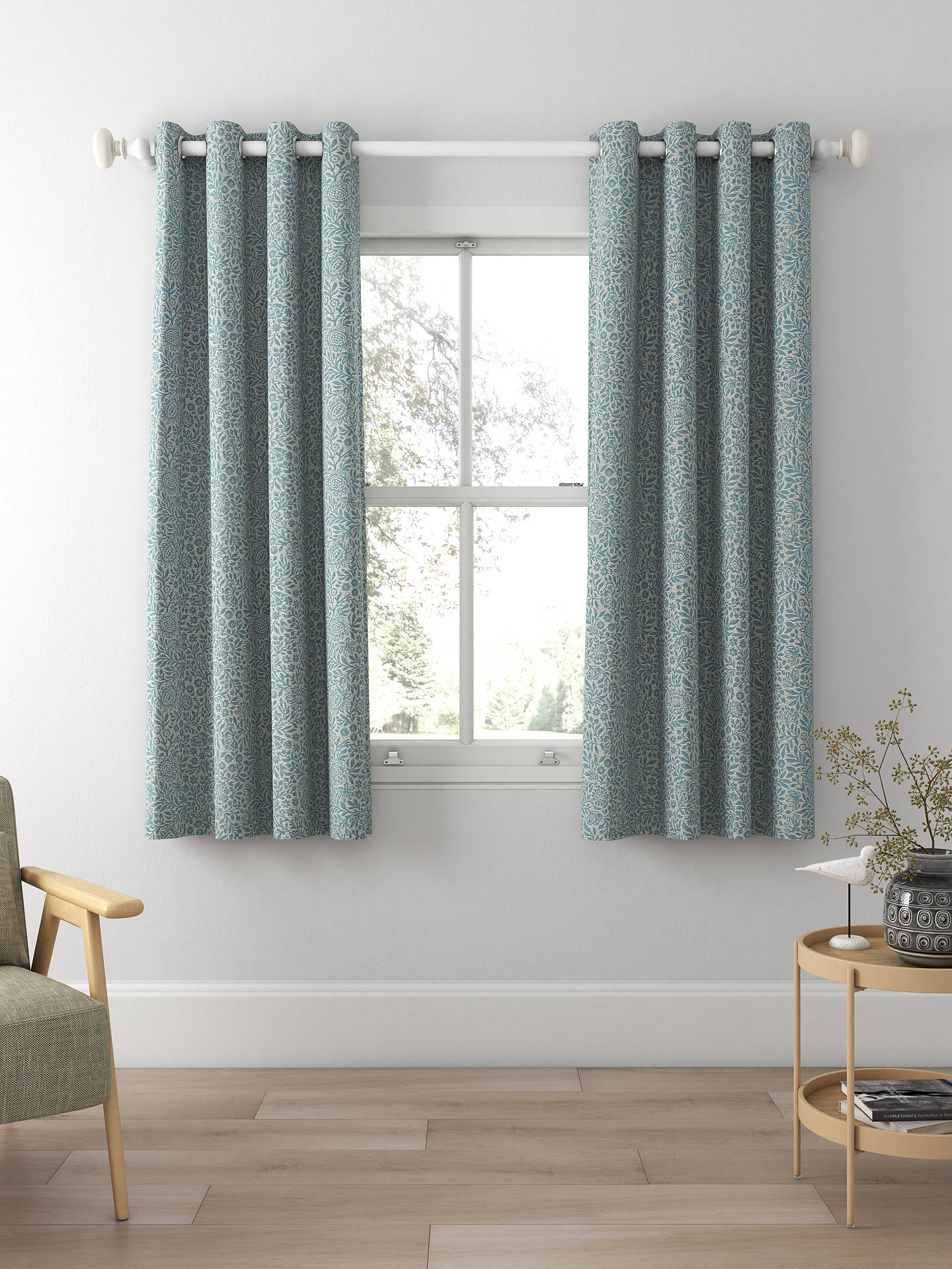 John Lewis Hidcote Weave Made to Measure Curtains, Heritage Blue