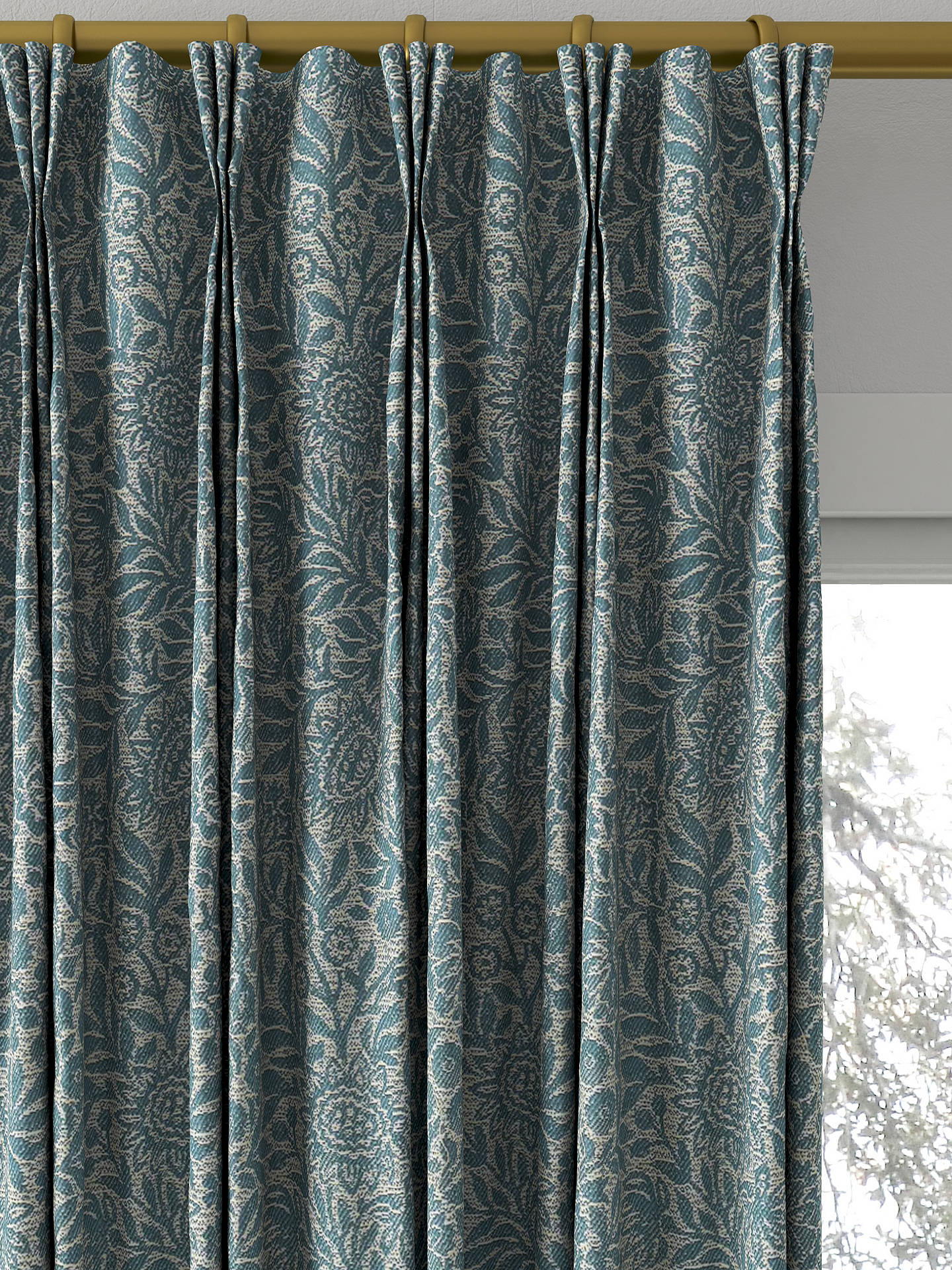 John Lewis Hidcote Weave Made to Measure Curtains, Heritage Blue