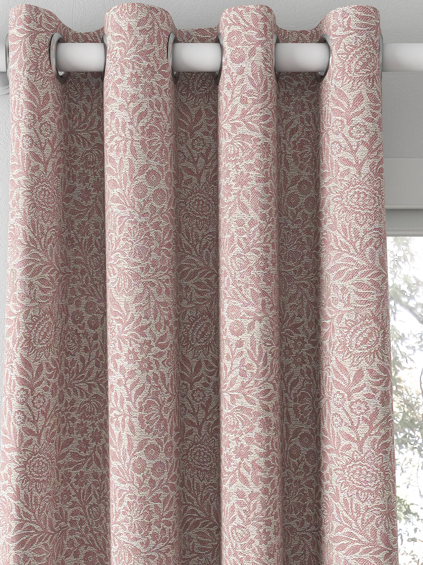 John Lewis Hidcote Weave Made to Measure Curtains, Rosa