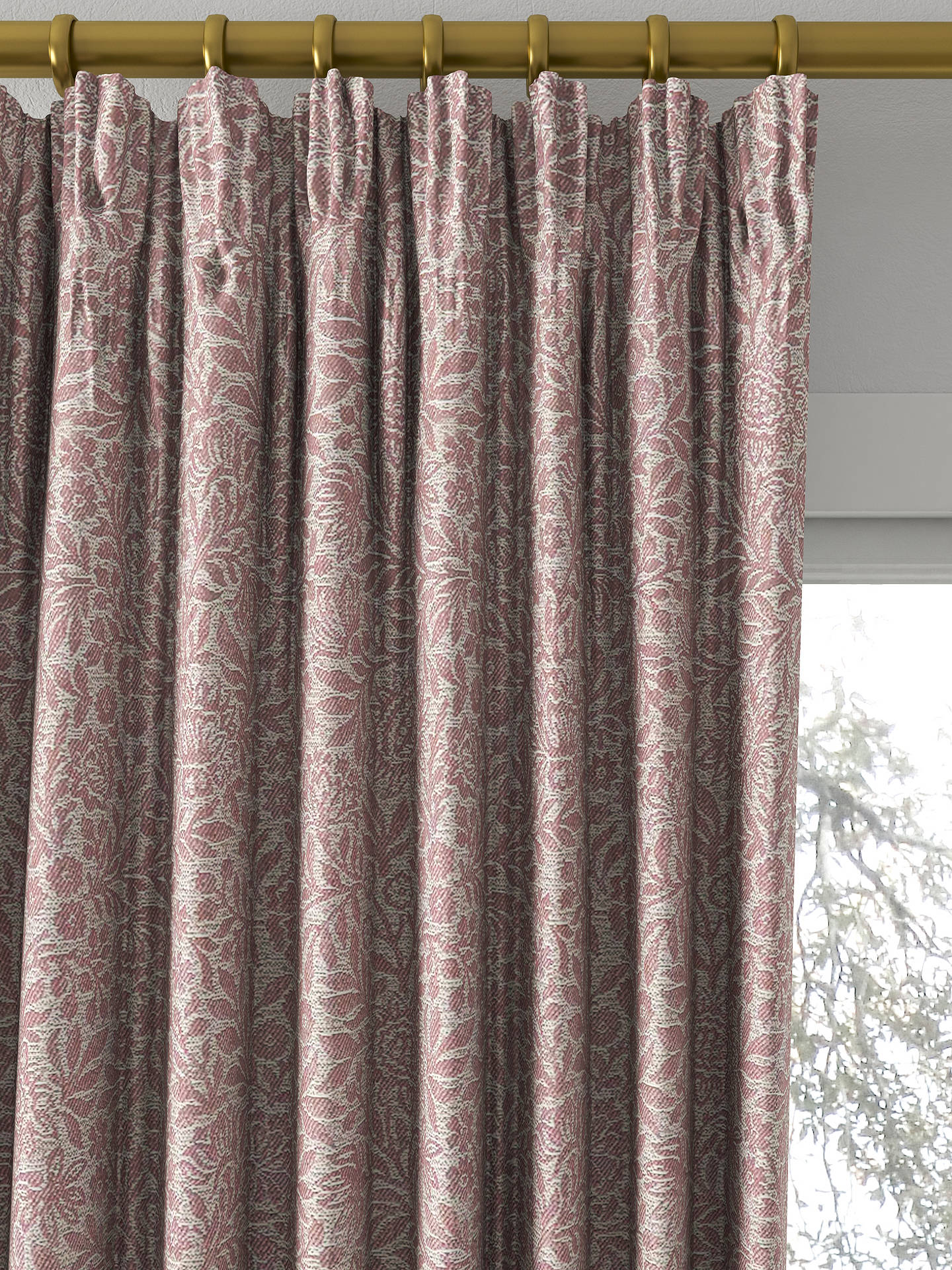 John Lewis Hidcote Weave Made to Measure Curtains, Rosa