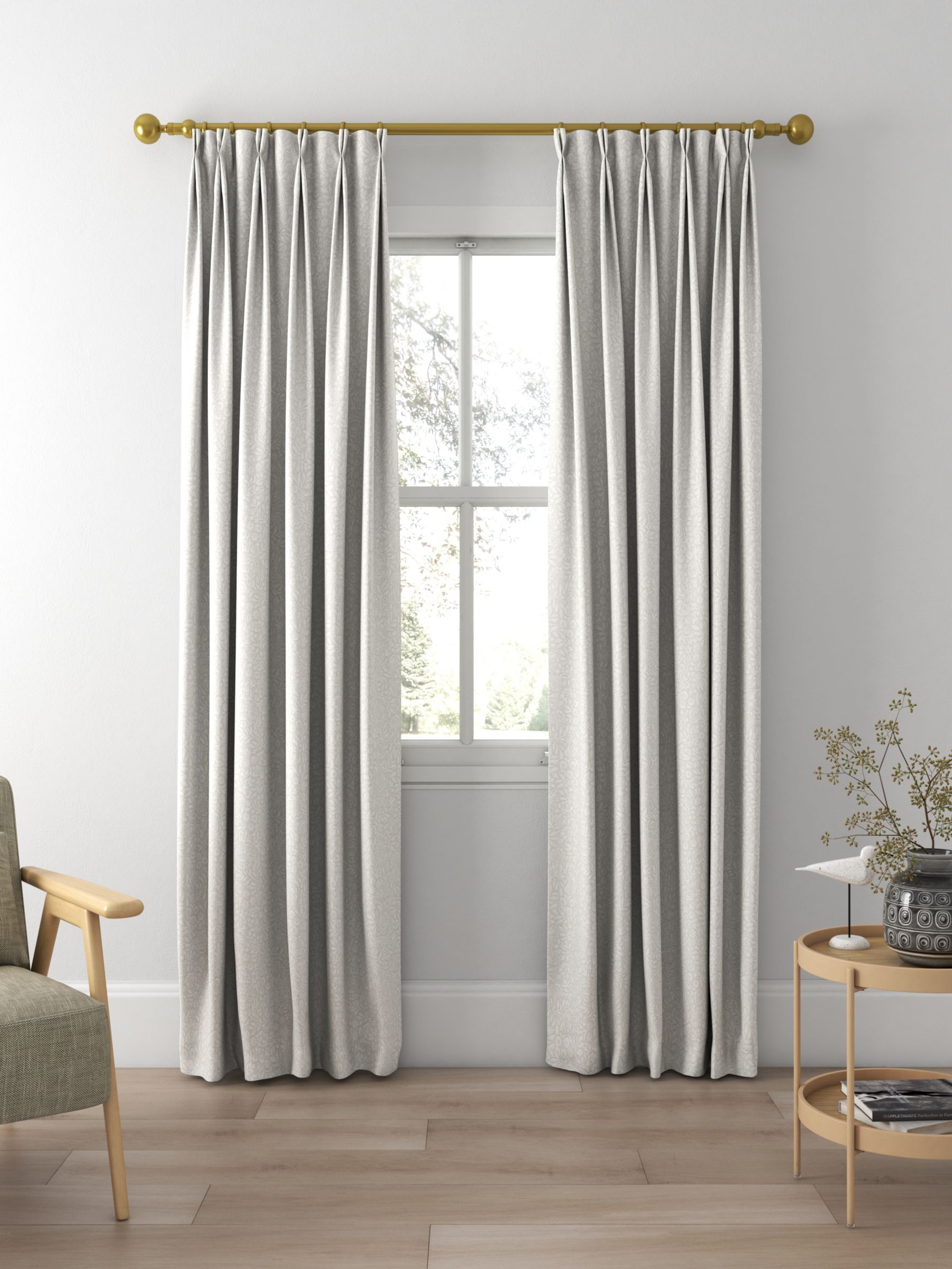 John Lewis Hidcote Weave Made to Measure Curtains, Dove