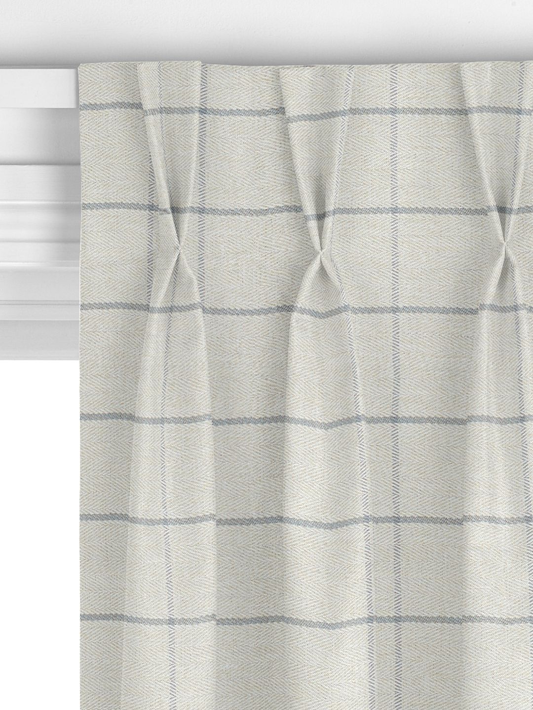 John Lewis Classic Check Made to Measure Curtains, Storm