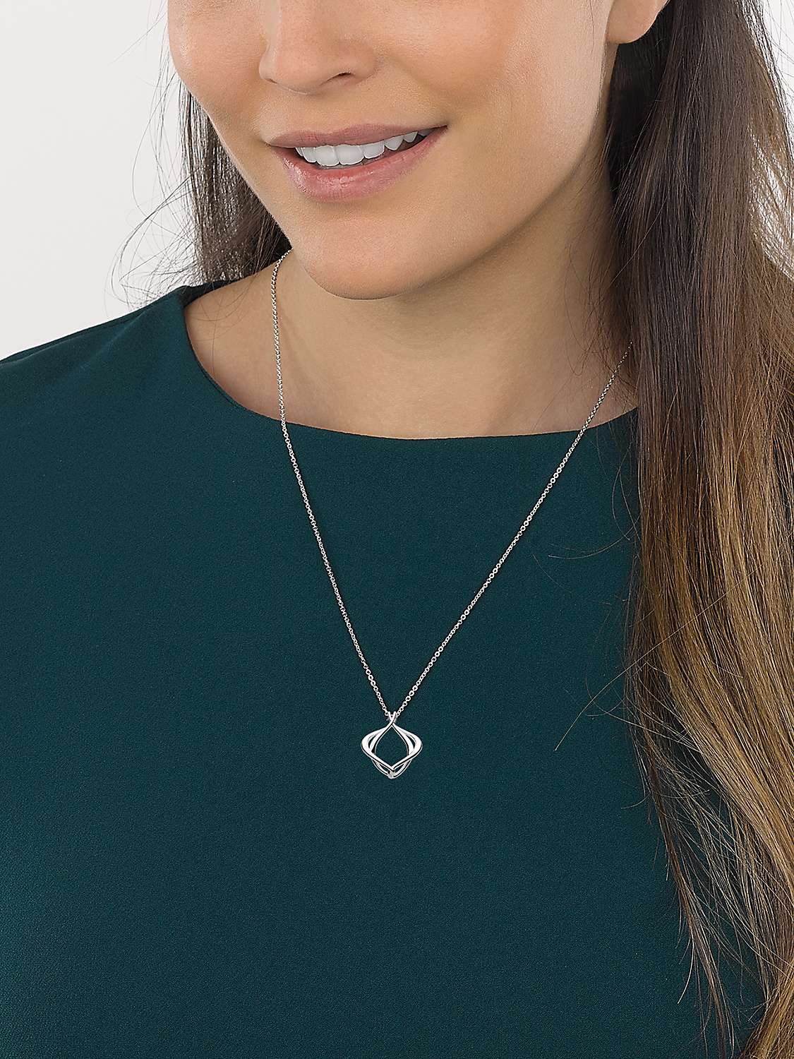 Buy Kit Heath Alicia Abstract Pendant Necklace, Silver Online at johnlewis.com