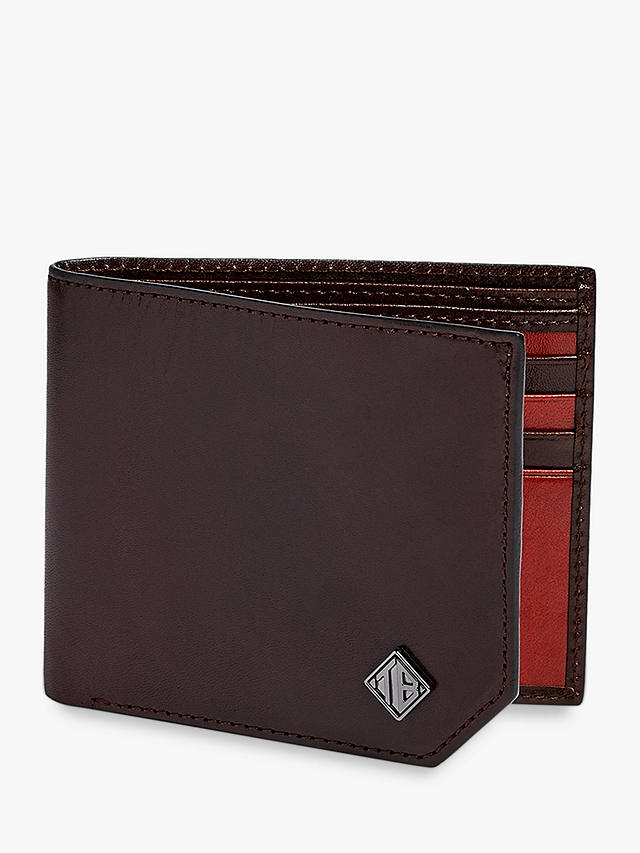 Ted Baker Farmed High Shine Leather Bifold Wallet, Brown at John Lewis ...