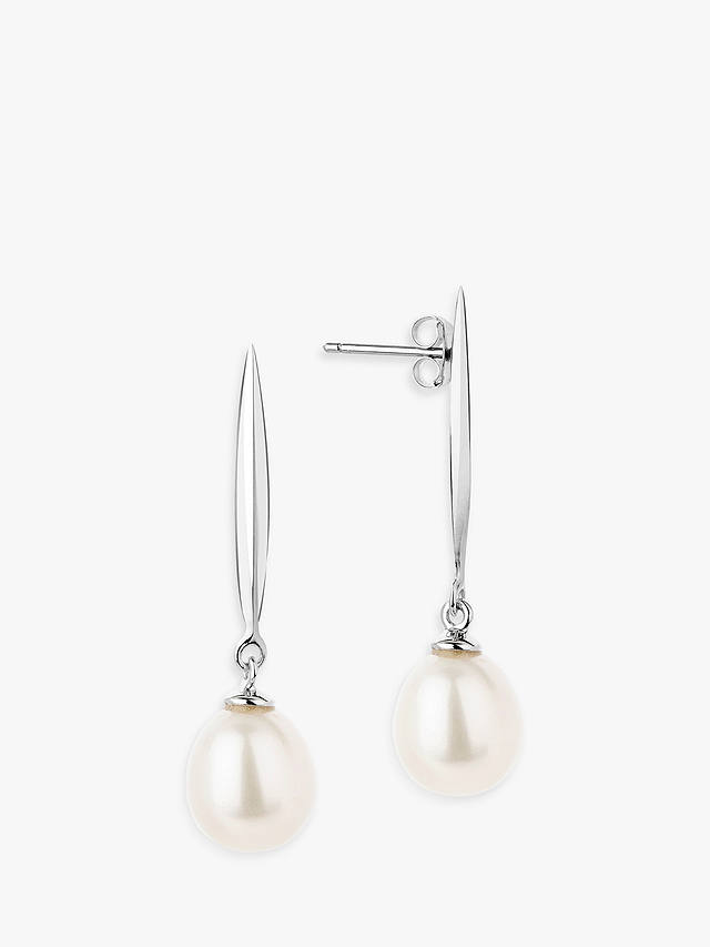 Claudia Bradby Coco Freshwater Pearl Drop Earrings, Silver/White