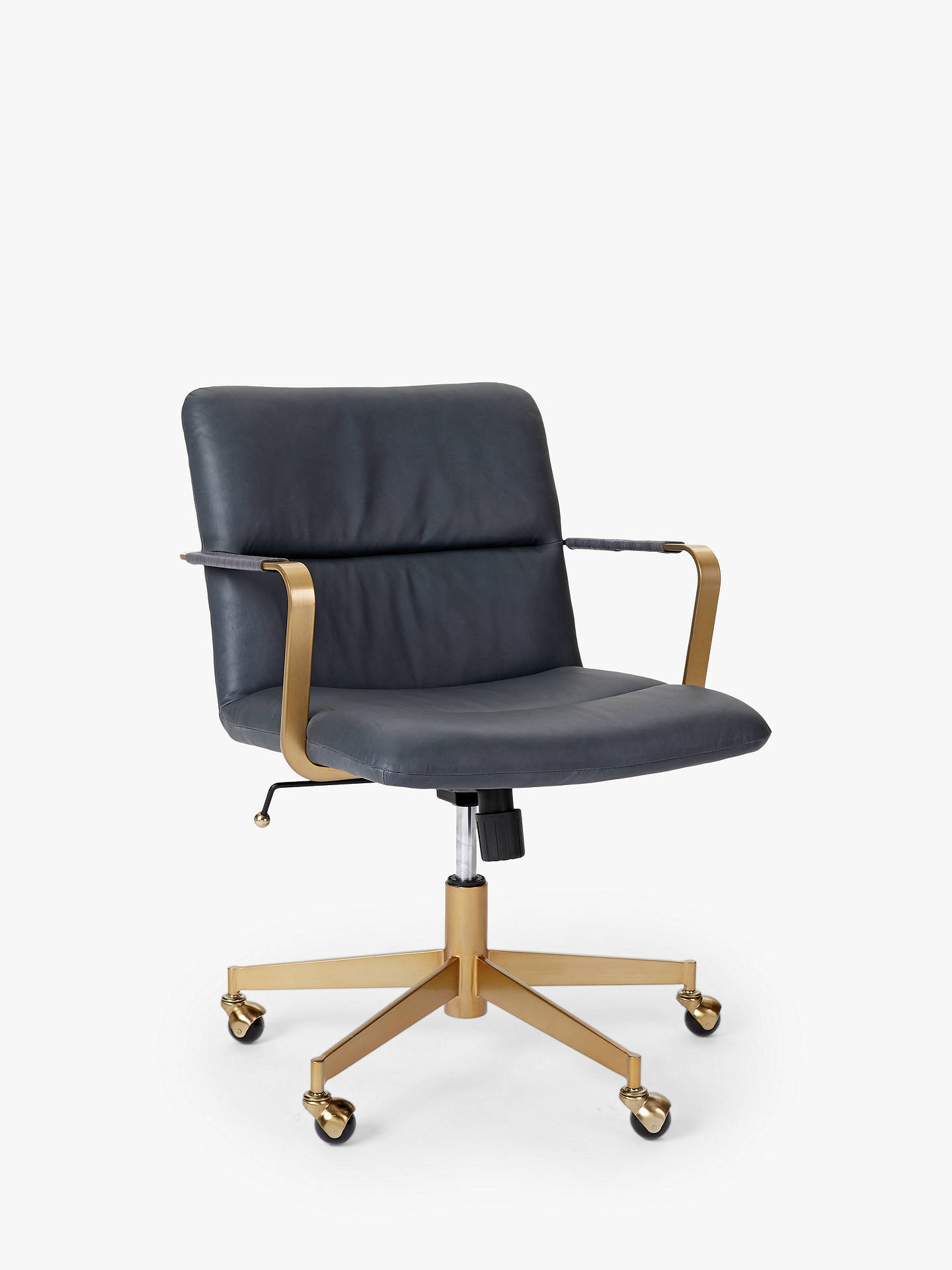 west elm Cooper Mid-Century Leather Office Chair at John Lewis & Partners