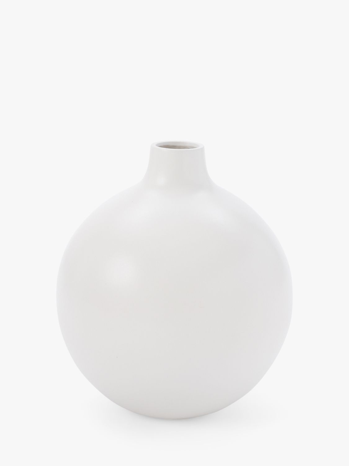 west elm Ceramic Ball Vase, Pure White, H43cm at John Lewis & Partners