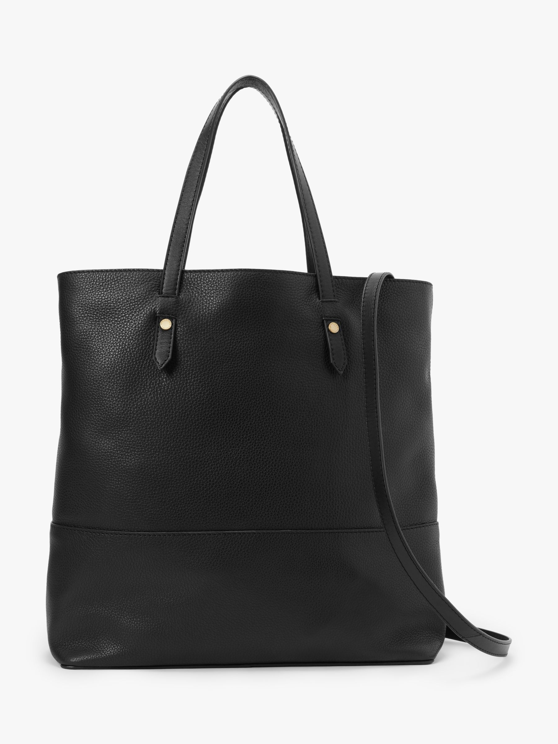 John Lewis & Partners Leather Work Tote Bag, Black at John Lewis & Partners