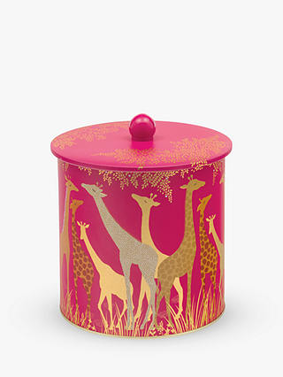 Sara Miller Giraffe Round Biscuit Tin, Pink, 3L