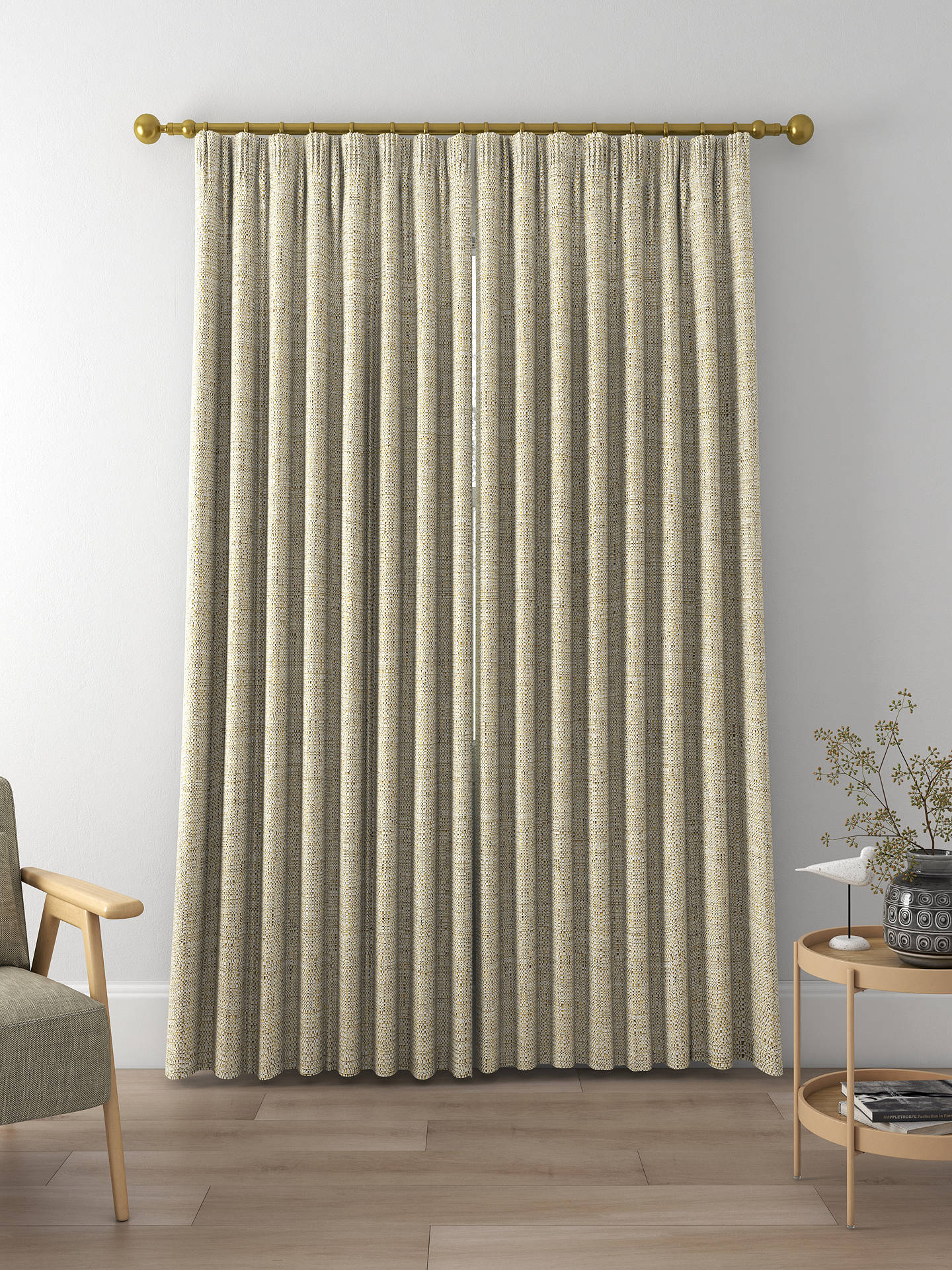 John Lewis Tonal Weave Made to Measure Curtains, Natural