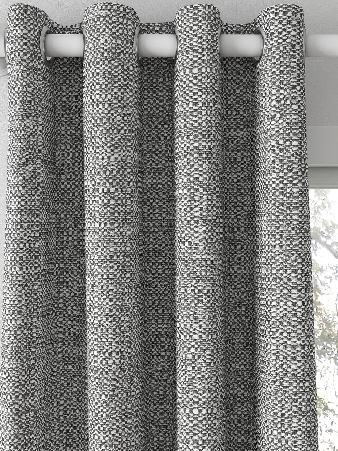 John Lewis Tonal Weave Made to Measure Curtains, Graphite