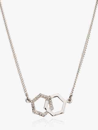 Rachel Jackson London Diamond Pavé Interlocking Hexagon Necklace